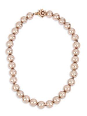 Miriam Haskell Grey Large Faux Pearl Strand Necklace