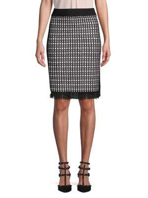 Ivanka Trump Fringed Pull-on Skirt
