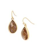 H Halston Druzy Links Crystal Teadrop Earrings