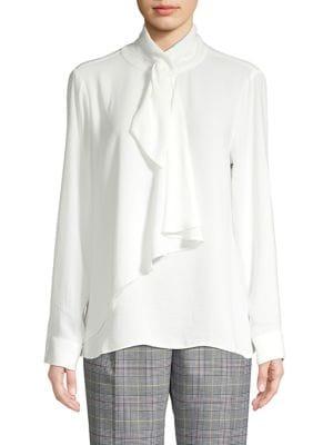 Vince Camuto Tie-neck Long-sleeve Top