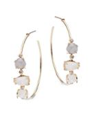 Tai Faceted Stone Accented Hoop Earrings- 1.25