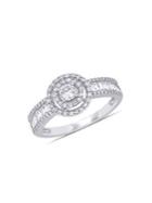 Sonatina 14k White Gold & 0.75 Tcw Diamond Double Halo Engagement Ring