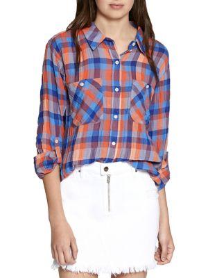 Sanctuary Steady Boyfriend Plaid Cotton Button-down Shirt