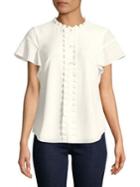 Imnyc Isaac Mizrahi Textured Woven Short Sleeve Top