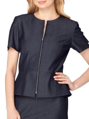 Tahari Arthur S. Levine Textured Peplum Skirt Suit