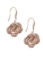 Effy Floral Diamond 14k Rose Gold Earrings
