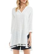 Two By Vince Camuto Textured Gauze Cotton Tunic