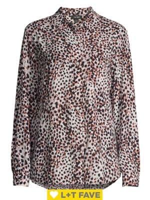 Lord & Taylor Leopard-print Button-front Shirt