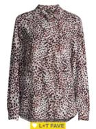 Lord & Taylor Leopard-print Button-front Shirt