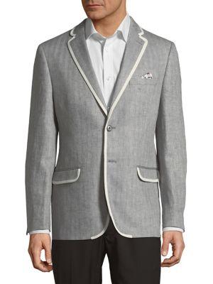 Tallia Orange Slim-fit Herringbone Blazer Jacket