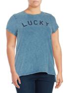 Lucky Brand Plus Logo Cotton Tee