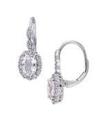 Sonatina White Topaz, 14k White Gold And Diamond-accent Vintage Earrings