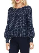 Vince Camuto Sapphire Sheen Printed Top