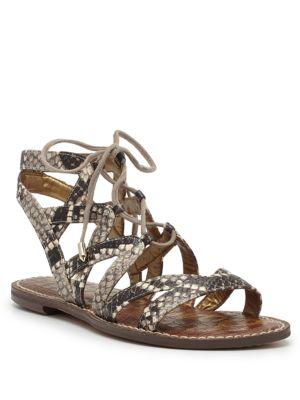 Sam Edelman Gemma Snake Embossed Leather Gladiator Sandals