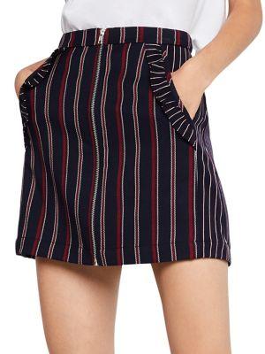 Bcbgeneration Striped Mixed Media Mini Skirt