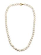 Miriam Haskell White Faux Pearl Long Strand Necklace