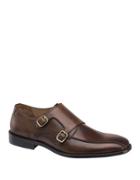Johnston & Murphy Knowland Double Monk Calfskin Leather Oxfords