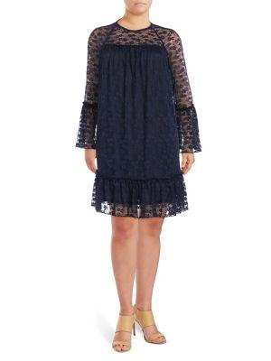 Michael Michael Kors Plus Bell-sleeve Lace Shift Dress