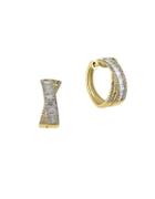 Effy D Oro Diamond And 14k Yellow Gold Earrings, 1 Tcw