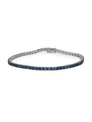 Marco Moore 14k White Gold & Blue Sapphire Bracelet