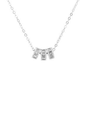 Lord & Taylor Rhodium-plated Sterling Silver & Crystal Rondelle Pendant Necklace