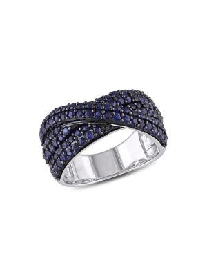 Sonatina Sterling Silver & Sapphire Crossover Ring