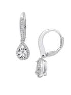 Sonatina Diamond And Sterling Silver Teardrop Dangle Earrings