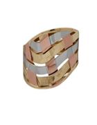 Lord & Taylor Gold Rush 14k Gold & Rose-gold-plated Woven Band Ring