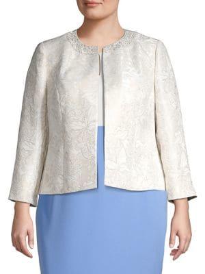 Kasper Plus Embellished Open Blazer