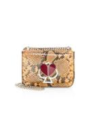 Kate Spade New York Small Nicola Spade & Heart Lock Python-embossed Leather Shoulder Bag
