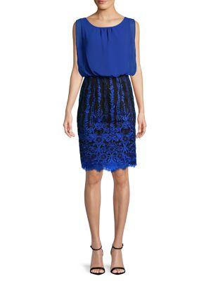 Calvin Klein Embroidered Lace Sleeveless Dress