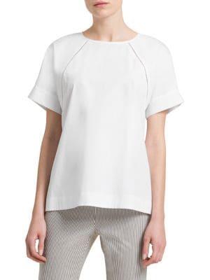 Donna Karan Button-back Flutter Top