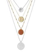 Lucky Brand Silvertone And Goldtone Layered Coin Necklace