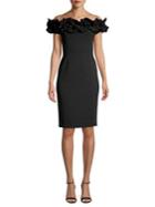 Calvin Klein Ruffled Off-the-shoulder Sheath Dress