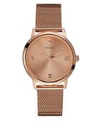 Guess Mesh Wafer Rose Goldtone Stainless Steel Analog Bracelet Watch