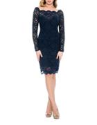 Decode 1.8 Fitted Scalloped Lace-overlay Dress