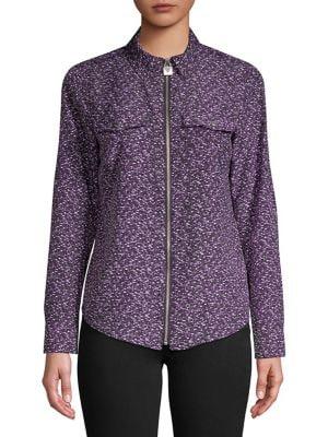 Michael Michael Kors Space Dye Zip Top
