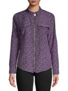 Michael Michael Kors Space Dye Zip Top