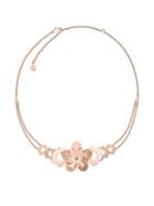 Michael Kors Flower Power Crystal And Stainless Steel Statement Necklace