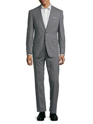 Tallia Orange Striped Stretch Wool Suit