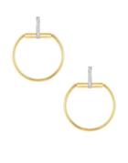 Roberto Coin Classic Parisienne Medium Circle Diamond, 18k White Gold And 18k Yellow Gold Earrings