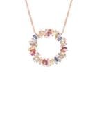 Lord & Taylor 14k Rose Goldplated Sterling Silver & Multicolored Crystal Open Circle Pendant Necklace