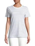 Lord & Taylor Petite Striped Cotton-blend Tee