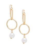 Design Lab Circle Goldtone Amd Faux Pearl Drop Earrings