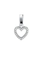 Michael Kors Rhodium-plated Sterling Silver And Cubic Zirconia Pave Open Heart Pendant