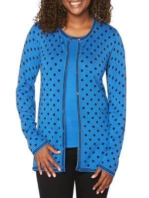 Rafaella Dotted Button Cardigan