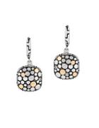 Effy Diamond And 18k Gold-plated Sterling Silver Omega Drop Earrings