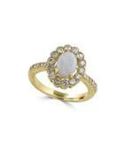 Effy Aurora Opal, Diamond And 14k Yellow Gold Ring, 0.5tcw