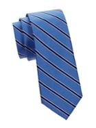 Black Brown Oldrew Skinny Striped Silk-blend Tie