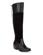 Lucky Brand Komah Paneled Knee-high Leather And Suede Boots